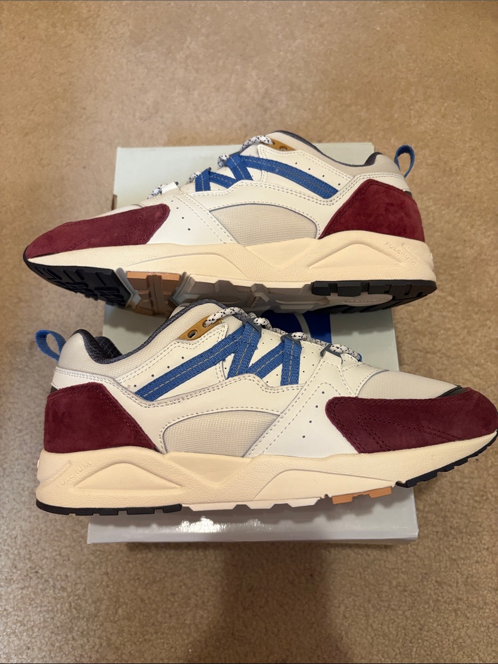 Karhu Fusion 2.0 Men's Sneakers in Cream, Burgundy & Blue